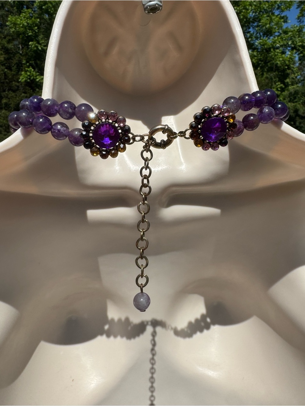 eye candy Purple Butterfly Crystal Pendant Necklace - Picture 4 of 6